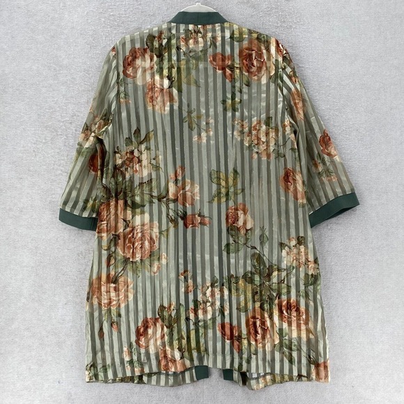 Vintage‎ R&M Richards Tunic Duster Top Cover Up Womens 14WP Green Short Sleeve - Picture 2 of 12